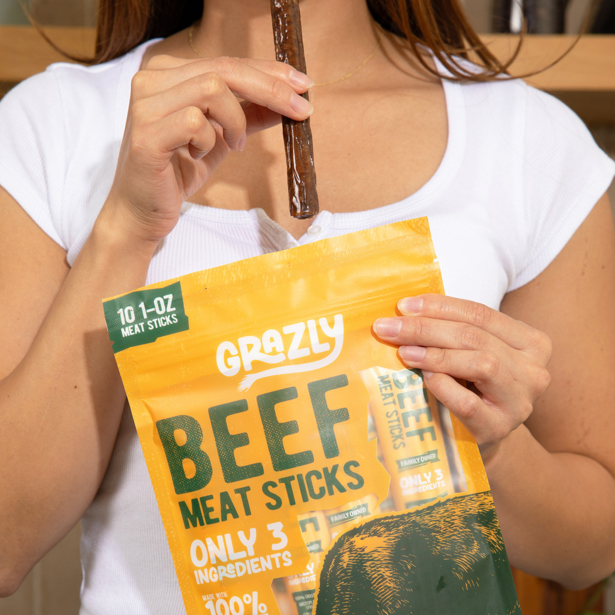 Plain Beef Meat Sticks - 100% Grass-Fed & Finished